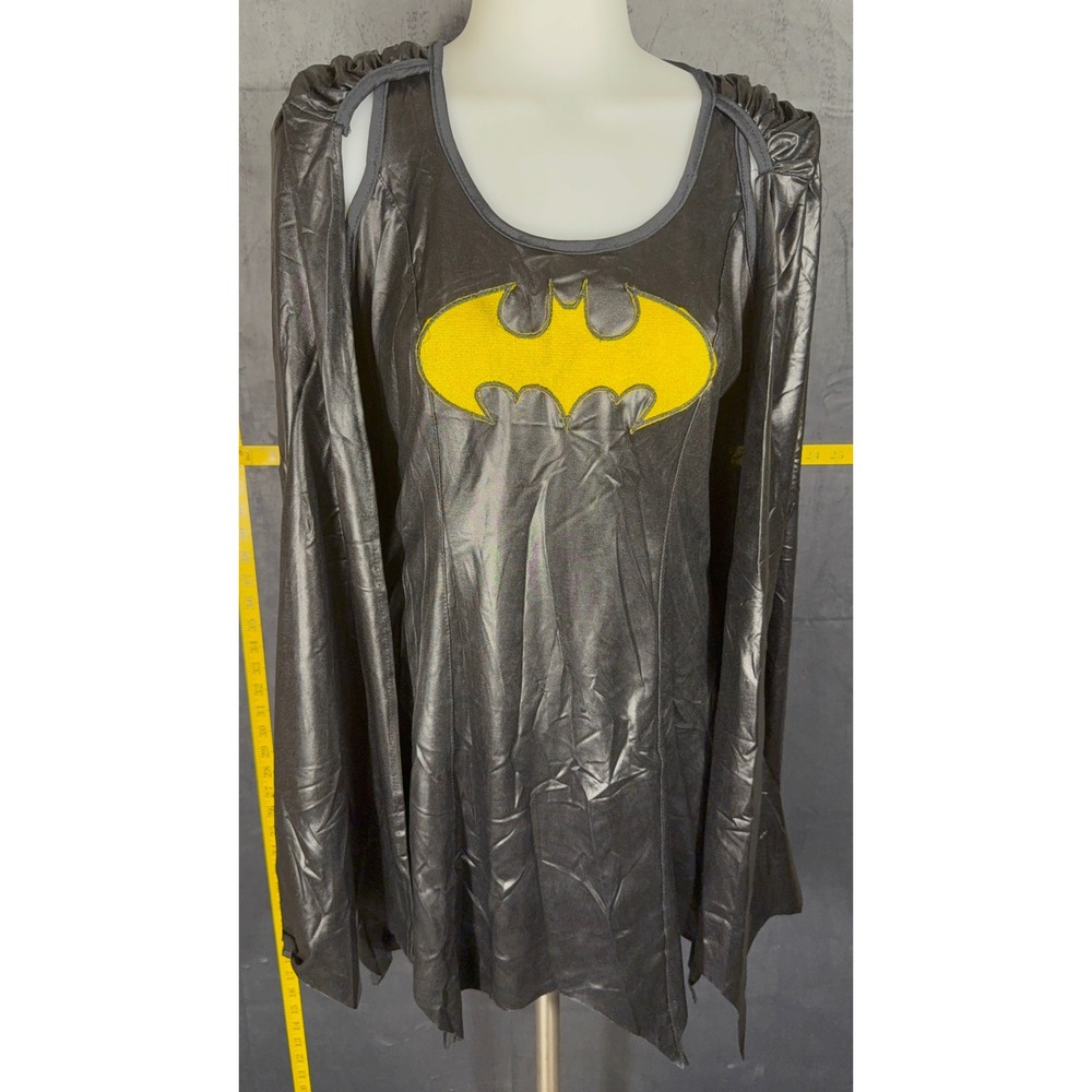 DC Comics Batman Costume Dress Womens Size 6 Black Metallic Cape Superhero